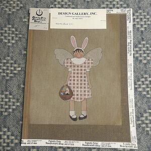 Vintage Design Gallery Judy Dalvit Easter Bunny Angel Hand Painted Needlepoint